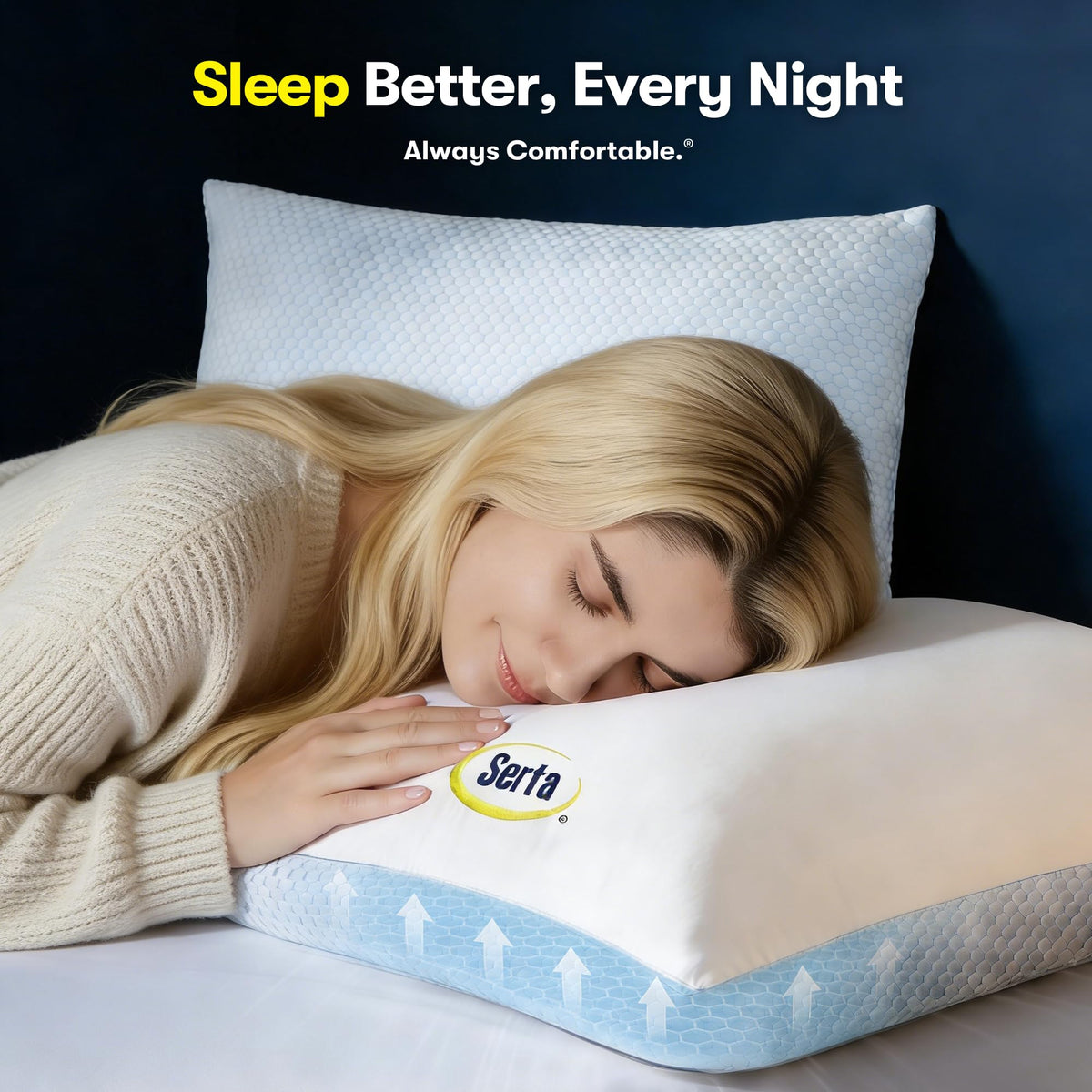 Queen Size Set of 2 Cooling Bed Pillows N409030