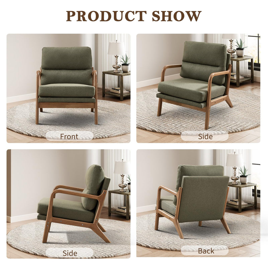 Mid Century Accent Chair Set of 2 Green M544819