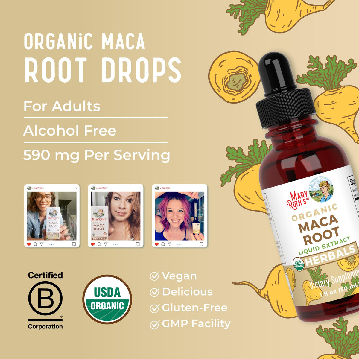 USDA Organic Maca Root Liquid Drops P54755
