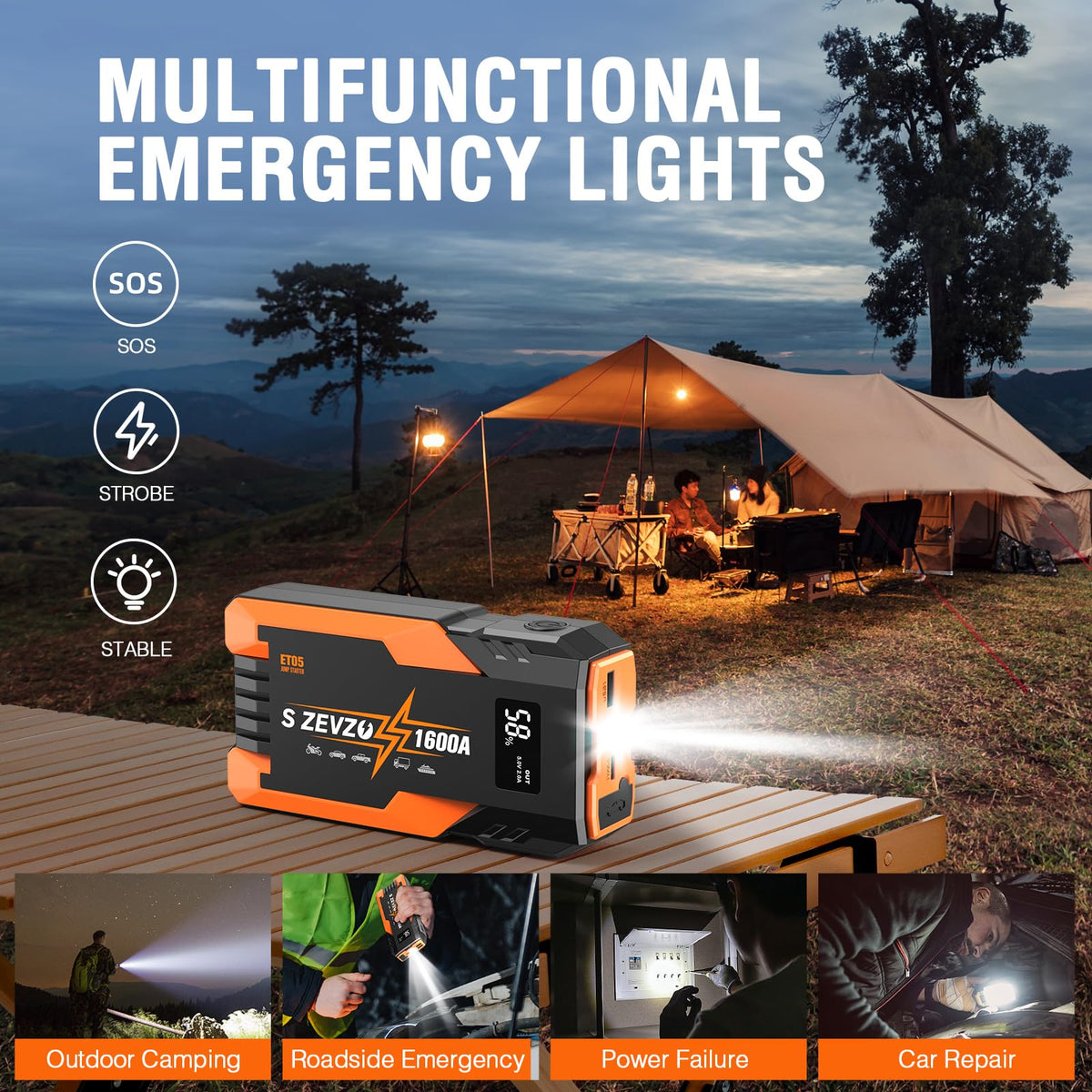 1600A Peak Portable Jump Starter J3474