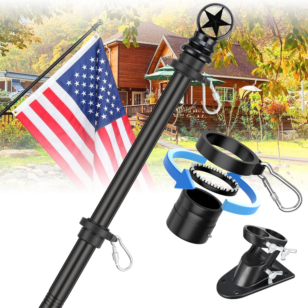 5ft Tangle-Free Stainless Steel Flag Pole Kit C1151