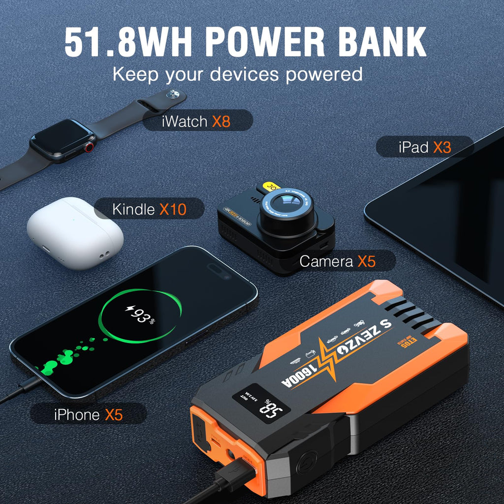 1600A Peak Portable Jump Starter J3474