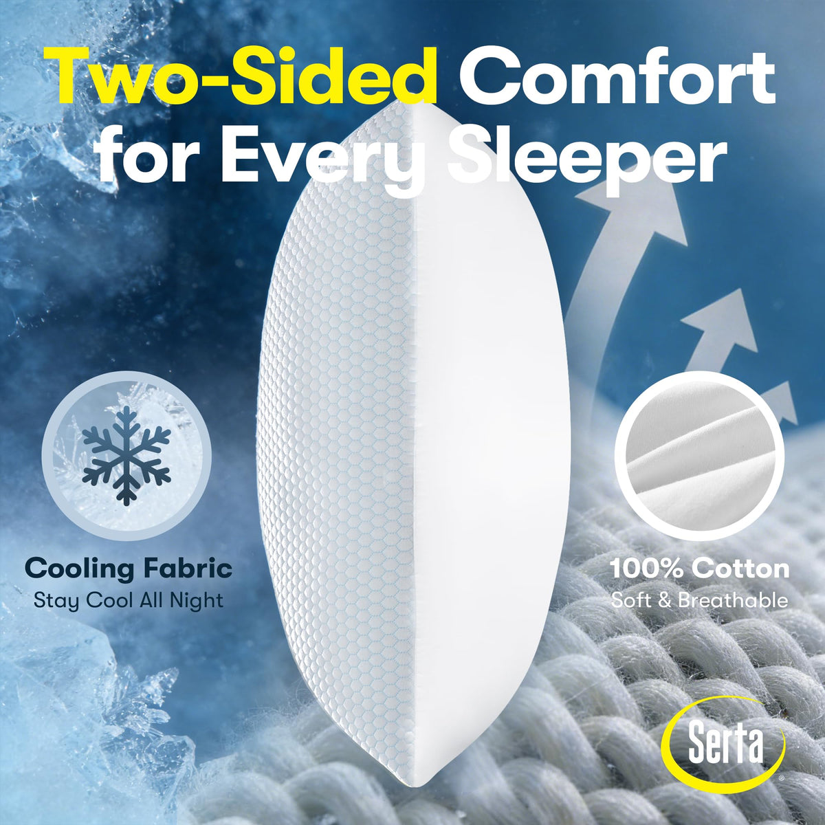 Queen Size Set of 2 Cooling Bed Pillows N409030