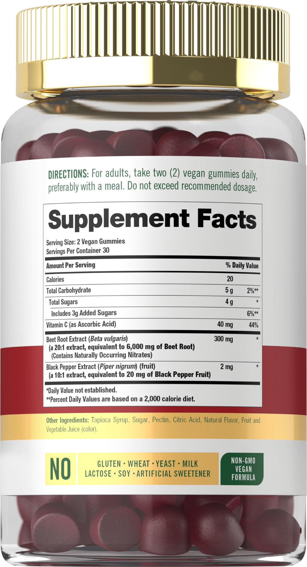 Beet Root Gummies 60 Count Strawberry Flavor P74802