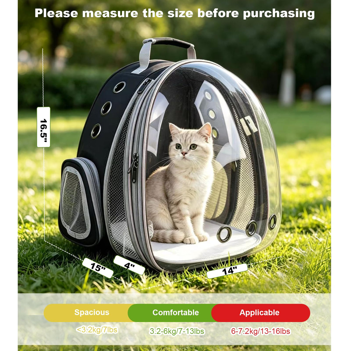 Expandable Pet Backpack Cats Dogs Carrier Bag Y9245