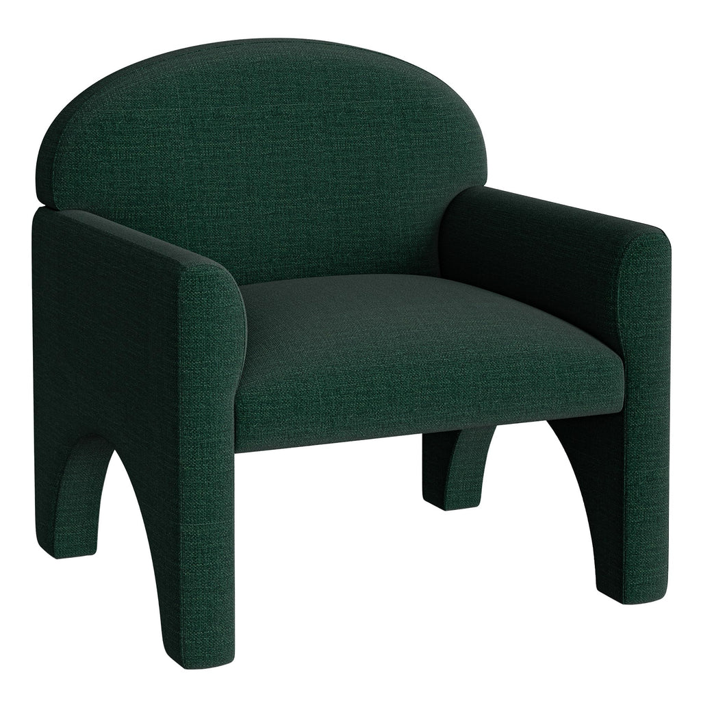 Green Upholstered Accent Chair Set of 2 with Rubber Wood Legs F1703