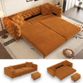 Orange Velvet 3 in 1 Convertible Sleeper Sofa H438361