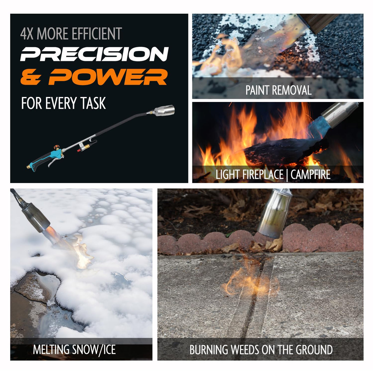 Propane Torch Weed Burner with 13 ft Hose, Adjustable 2,200,000 BTU Self Igniting A830360