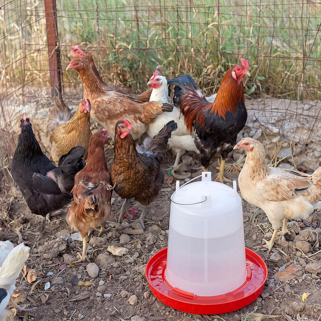 2 Pcs 2 Gallon Plastic Chicken Waterer C786365
