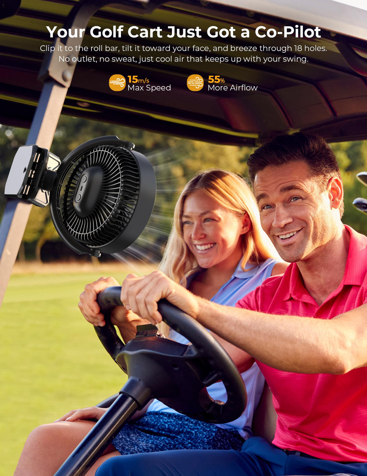 10000mAh Rechargeable 8 Inch Clip on Fan Black K80054