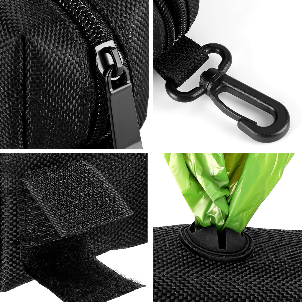 Black Dog Poop Bag Dispenser with Leash Clip T87079