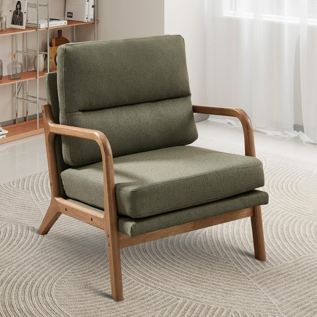 Mid Century Accent Chair Set of 2 Green M544819