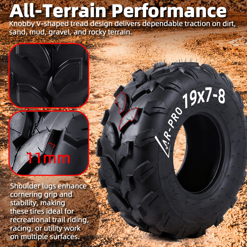19x7-8 Tubeless All-Terrain ATV UTV Tires D367